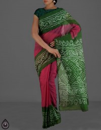 Online shopping for pure bandhani kota cotton plain sarees by unnatisilks