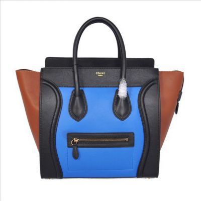 Celine Luggage Mini in Multicolor Pony Royal Blue handbag Wholesale;Free shipping;Paypal Payment.