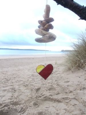 stained glass /driftwood art
