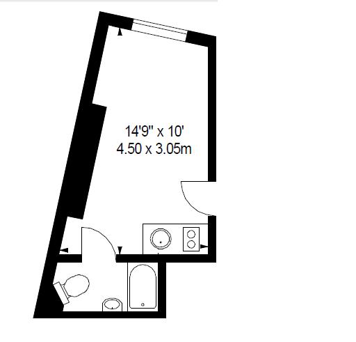 £185 / w - Bright double studio flat close to Hammersmith station available in March 