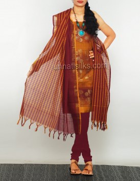 Online shopping for pure handloom kanchi cotton salwar kameez by unnatisilks