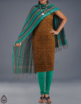 Online shopping for unstitched pure satin bandhani mangalagiri cotton salwar kameez by unnatisilks