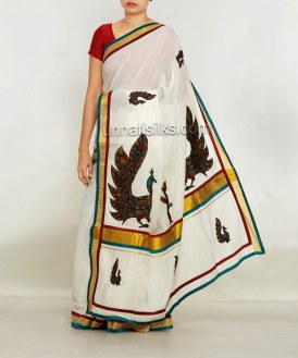 Online shopping for kerala kasavu cotton saris by unnatisilks