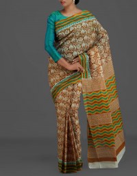 Online shopping for decent pure cotton printed sarees collection by unnatisilks