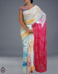 Online shopping for chiffon shibori sarees collection by unnatisilks