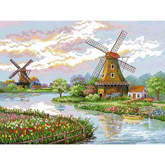 Landscape - 绣 2 shares 14CT print cross stitch -54 * 39cm
