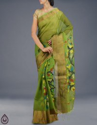 Online shopping for bengal jamdhani cotton silk sarees by unnatisilks