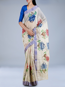 Online shopping for meghalaya organza brush painted sarees by unnatisilks